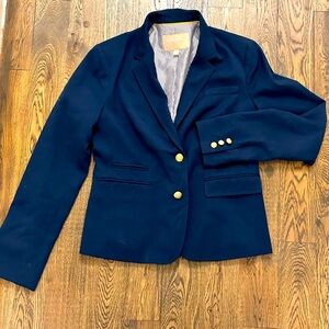Baby blue Banana Republic blazer with gold accent. Light worn. Size 8